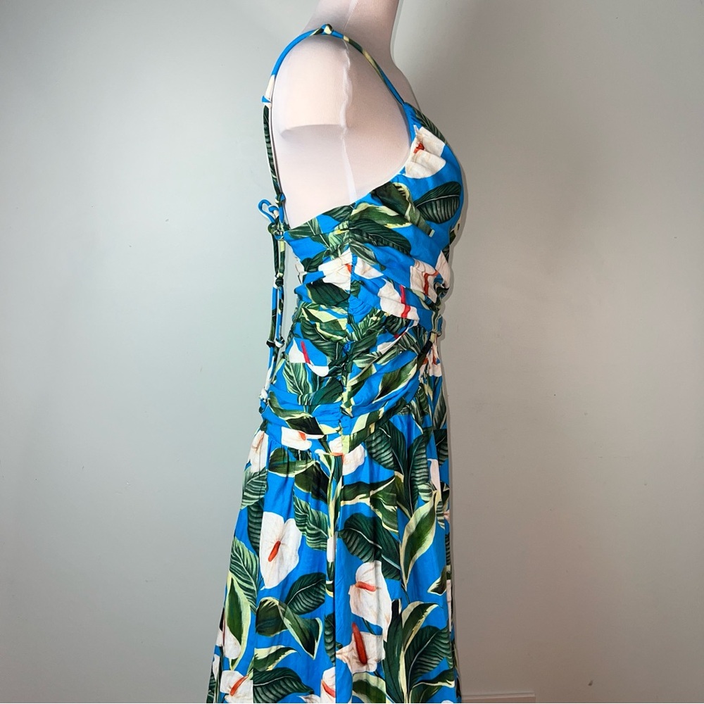 Farm Rio Blue Anthurium Garden Maxi Dress | Size Small - Picture 7 of 14
